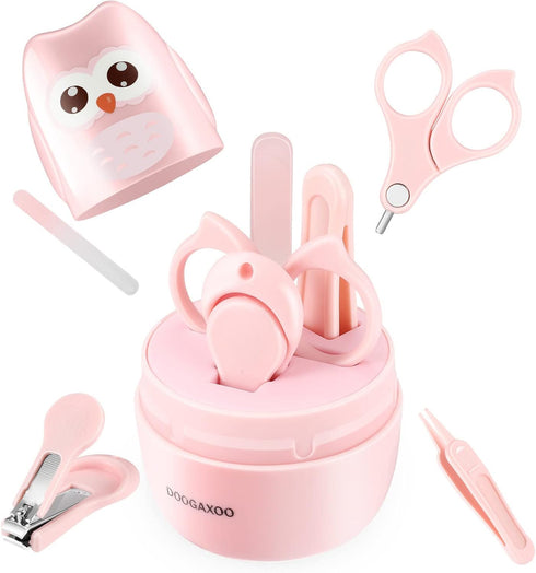 Baby Nail Clippers, 4-in-1 Safe Baby Nail Kit with Cute Case, Nail Clipper, Scissors, Tweezers, Baby Nail File Set for Newborn, Infant, Toddler an...