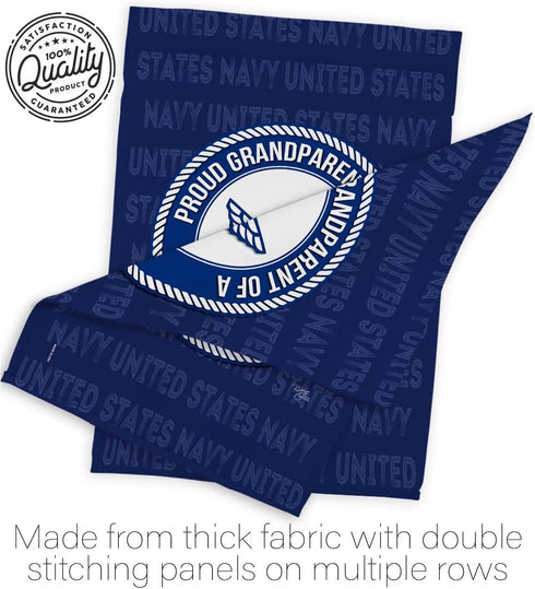 Breeze Decor Proud Grandparent Sailor Garden Flag Armed Forces Navy USN Seabee United State American Military Veteran Retire Official House Banner...