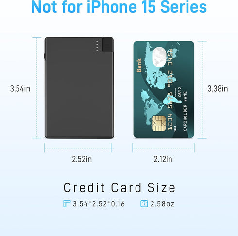 TNTOR Portable Charger with Built in Lightning Cable, Credit Card Size for Pocket Wallet Power Bank Compatible with iPhone 14/13/12/11/X/8 Series ...