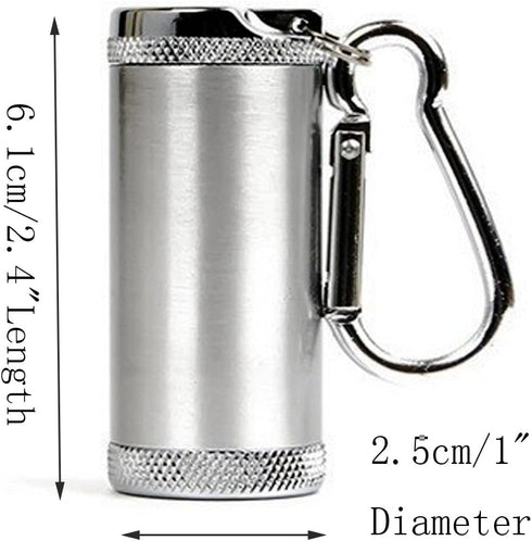 Metal Portable Ashtray,Outdoor Cigarettes Ashtray with Lid,Keychain,Cylinder Silver...