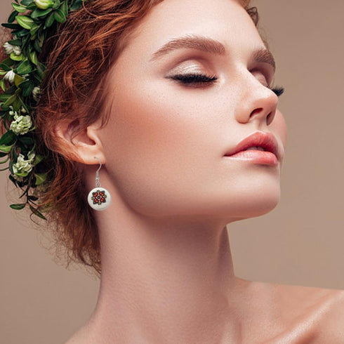 FREEBLOSS 40Pcs Unfinished Earrings Blanks Earring Trays Set Embroidery Earring Pendants Earring Pendant Base for Needlepoint with Metal Mesh Earr...