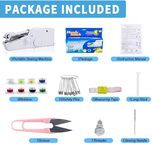 Handheld Sewing Machine Mini Portable Sewing Tool More Friendly to the Handicapped Easy-to-operate Portable DIY for Beginners for Home/Travel User...