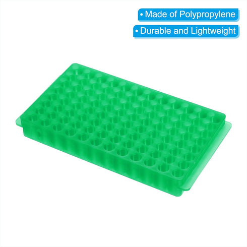 PATIKIL 96 Wells Tube Rack, 2pcs Vial Rack Double Panel Centrifuge Tube Holder for Microcentrifuge Tubes 0.2/0.5/1.5/2ml, Green...