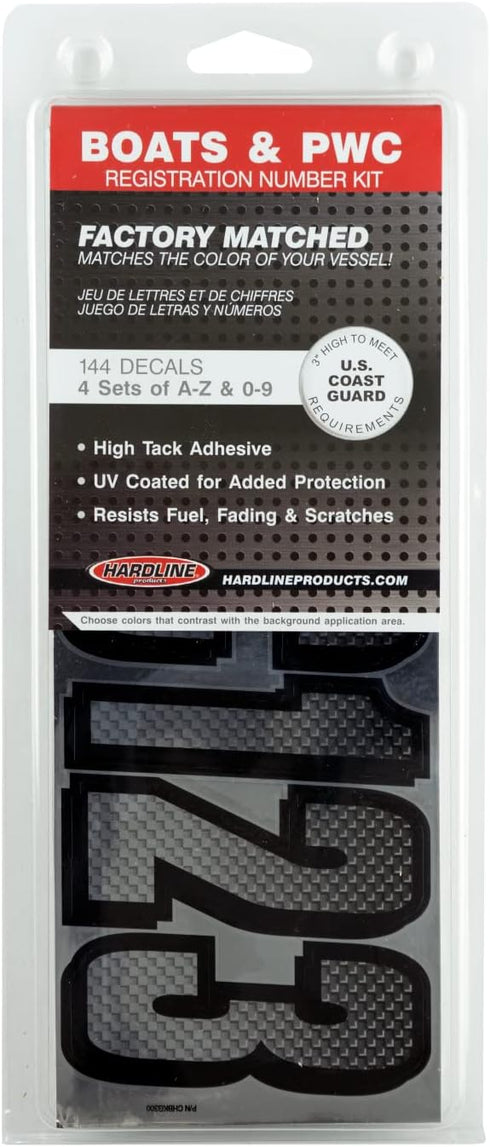 Hardline Products Series 300 Factory Matched 3-Inch Boat & PWC Registration Number Kit - CHBKG300...