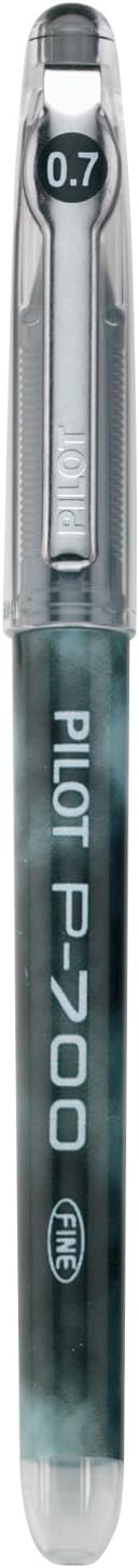 PILOT, Precise P-700 Gel Ink Rolling Ball Stick Pens, Marbled Barrel, Fine Point 0.7 mm, Black, Pack of 12...