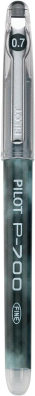 PILOT, Precise P-700 Gel Ink Rolling Ball Stick Pens, Marbled Barrel, Fine Point 0.7 mm, Black, Pack of 12...