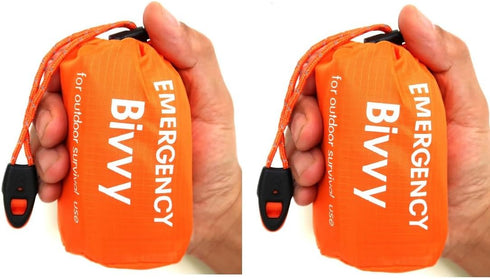 GALAXYLENSE Emergency Thermal Sleeping Bag, Survival Bivvy Sacks Blanket with Whistle, Waterproof Lightweight Survival Shelter Blanket Bag Gear fo...