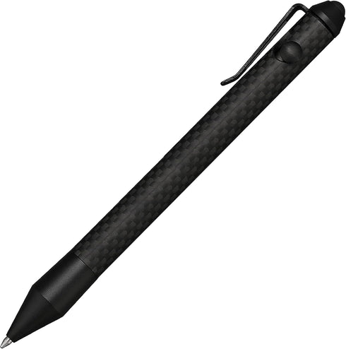 Cool Hand 5.9'' Bazooka Style Bolt Action Pen with Stylus for Touchscreen, Carbon Fiber Body, w/Pocket Clip, Ballpoint Ink Refillable, Glass Break...
