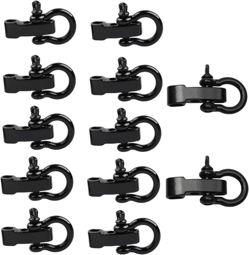 Hewnda 10 Sets Zinc alloy Bow Shackle Umbrella Rope,Adjustable D Umbrella Rope Bracelet Buckle Survival D Shape...