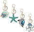 4x Ocean Style Rhinestone Marine Animals Keychains Key Ring Gifts for Women Girls Handbag Dolphin/Starfish/Fish/Octopus Car Bag Pendant Purse Char...