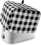 Toaster Cover 4 Slice, Vintage Farmhouse Black White Buffalo Check Plaid Bread Maker Cover Toaster Dust Cover with Pockets, Dust-Proof Cover for K...