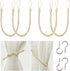 BEL AVENIR Curtain Rope Tiebacks, Drapery Rope Holdbacks with 4 Metal Screw Hooks (Beige, 4pack)...
