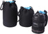N-S 4 Pack Neoprene Pouch, Soft Plush Camera Lens Pouch, Compatible with Canon, Nikon, Sony, Olympus Pentax Lens Pouches (Black+Blue)...