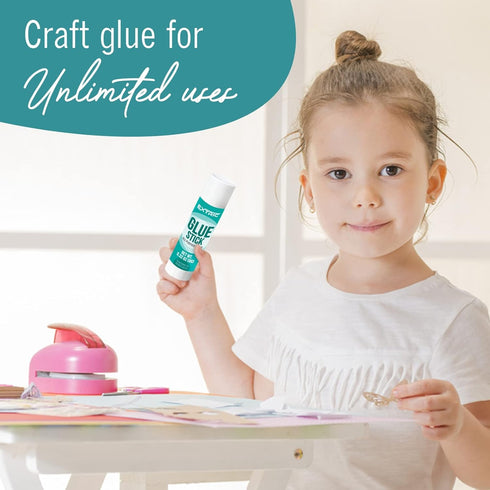 Glue Stick 0.32 Ounce - 12 Count, White, Non-Toxic, Acid-Free, Dries Clear, Ideal for Kids Crafting, School Projects, Home Use...