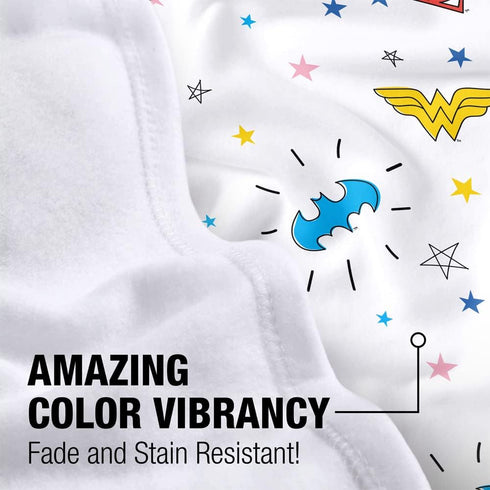LOGOVISION Justice League Lightweight Baby Blanket, 30"X40", Symbols Pattern Unisex for Infants Girls & Boys...