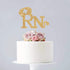 RN Cake Topper, Congrats Grad Nurse Cake Decor, 2025 Nursing School Graduation Party Decorations Supplies,Gold Glitter...
