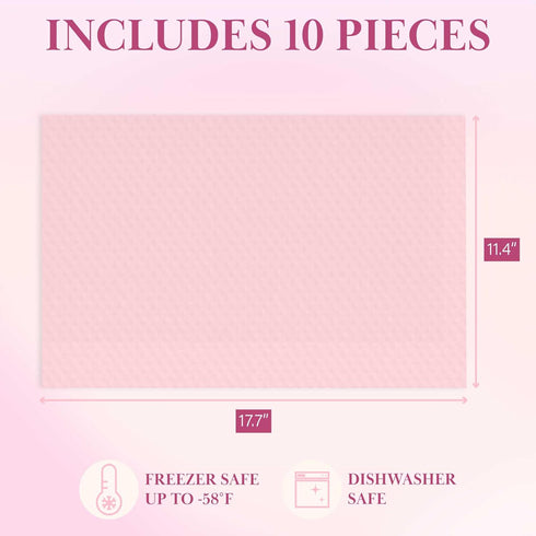 Paris Hilton Refrigerator Shelf Liners, 17.7-Inch x 11.4-Inch Mats, Trim to Fit, Reusable, Easy to Clean, Food Grade Plastic, Made Without BPA, 10...