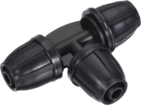 MECCANIXITY Drip Irrigation Barbed Tee 3-Way Fitting 8mm/11mm Tubing for Garden Drip Tape Tubing Sprinkler System Black Pack of 10...