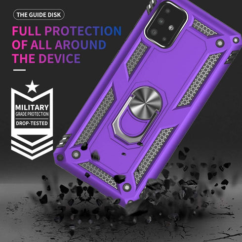 Samsung A71 5G Case, A71 5G Phone Case with Screen Protector, Military Grade Protective Cases with Ring for Samsung Galaxy A71 5G (Purple)...