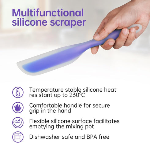 Nonstick Silicone Knife Shaped Flexible Kitchen Spatula Scraper Turner,Kitchen Cooking Utensils With Nylon Core (Purple)...