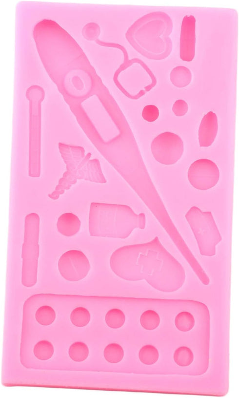 Medical Apparatus Tablet Silicone Mold for DIY Crystal Jelly Shots Candy Soap Mould Gum Paste Desserts Cupcake Cake Topper Decoration Handmade Ice...