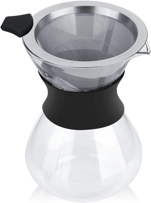 Coffee Pot Stainless Steel Maker Pour Pot Filter Carafe with Dripper Brewer Coffee Pot for Glass 400Ml Coffeemaker Pots...