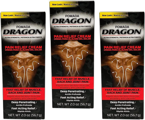 Pomada Dragon. Pain Relief Cream. Fast Acting. Analgesic for Muscles and Joints Associated with Simple Backache, Arthritis, Strains, Bruises, and ...