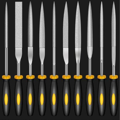 10 Pieces Mini Handheld Diamond Needle File Various Shape Raft Needle Rasper Metal Cutting Tool Glass Agate Jewelry Buffing Set(4X160mm)...
