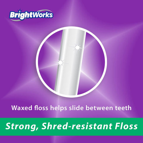 BrightWorks Dental Floss Mint Waxed - 100 Yards (Pack of 4)...