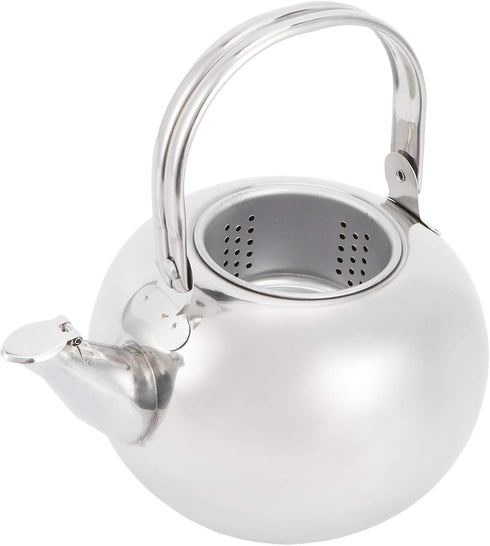 Teapot, 304 Stainless Steel Water Kettle Stove Top Tea Pot Flat Bottom Teakettle with Filter and Lid for Brewing Loose Leaf and Tea Bags, Compatib...