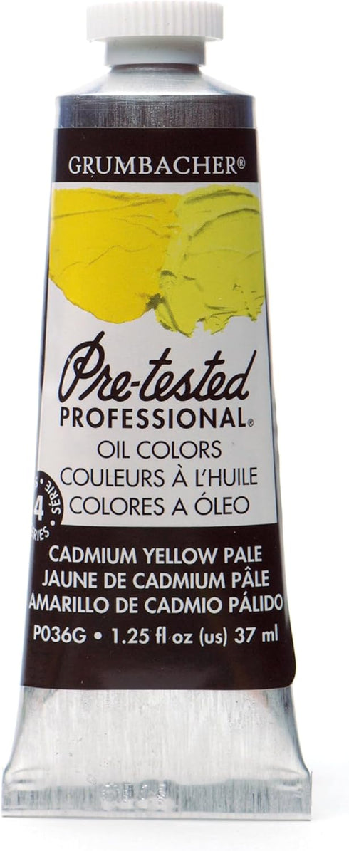 Grumbacher Pre-Tested Oil Paint, 37ml/1.25 Ounce, Cadmium Yellow Pale (P036G)...