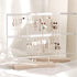 lemonadeus Earrings Organizer Jewelry Display Wood Stand (44 Holes 2 Layers) (White)...