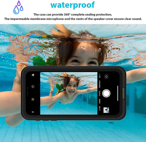 GUSTAVE iPhone Xs Waterproof Case, iPhone X Waterproof Case Wireless Charging Support Waterproof Shockproof Full-Body Rugged Cover Case with Built...