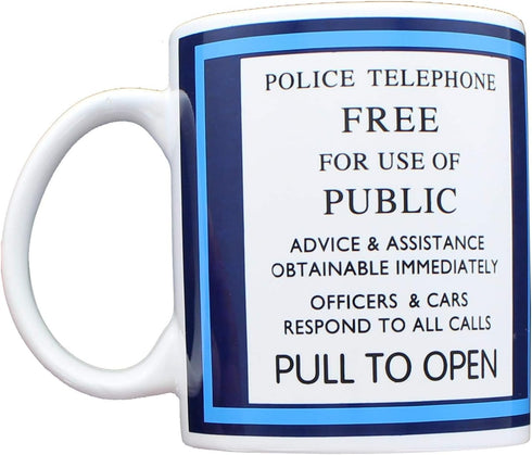 Underground Toys Doctor Who Tardis Police Telephone Ceramic Coffee Mug...