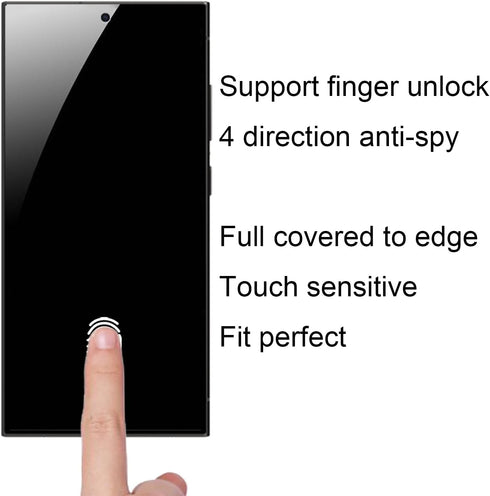 2 Pack 360 Degree Privacy Screen Protector for Samsung Galaxy S24 Ultra Anti-Spy 4 Sides Soft Film 6.8 inch Support Finger Unlock...