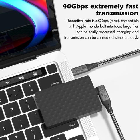 1-Foot USB4 Cable Compatible with Thunderbolt 3, Thunderbolt 4 and USB-C - Supports 8K HD Display, 40gbps Data Transfer, 240W Charging - 90-Degree...
