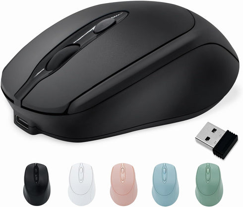 Rechargeable Wireless Mouse, Bluetooth Mouse for Laptop/iPad/MacBook Pro/Air,Silent Mouse for PC/Surface Pro/Lenovo/Samsung Table, Portable Slim C...