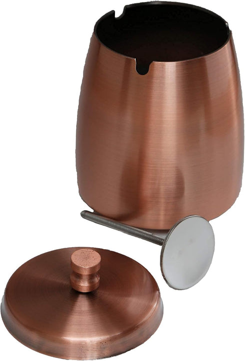 Cigarette&Cigar Smokers Waterproof Windproof Indoor Outdoor Ashtray with Lid-Large Heavy Weighted Stainless Steel Tobacco Ash Tray for Outside Pat...