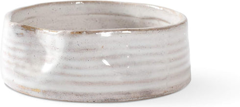 Fringe Studio Stoneware Pet Bowl, Small, Ribbed White (500006)...