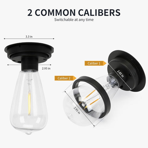 Replacement Solar Light Parts-Solar Lanterns Outdoor Waterproof Two Sizes for Versatile Switching 2 Pack They Can Serve As Accessories Or Stand Al...