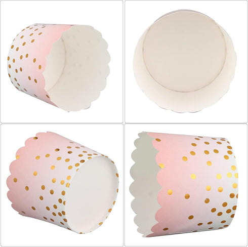 50 Pcs Colorful Greaseproof Paper Baking Cups Large 5 Oz Cupcake Paper Liners Disposable Muffin Cases Cupcake Holders Containers for Wedding Party...