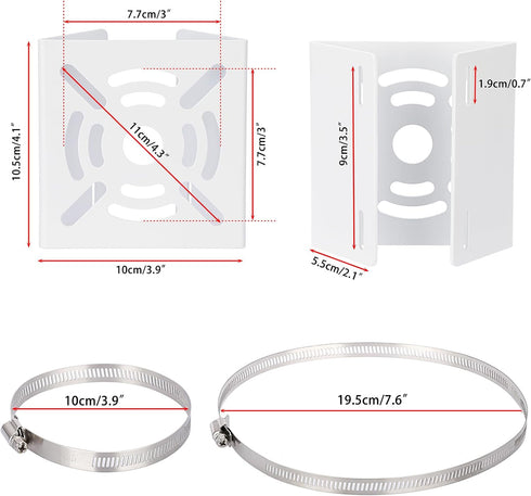 Sumnacon Camera Pole Mount Bracket-Stainless Steel Pole Mount Adapter Bracket with Loops,Sturdy Camera Mount Bracket for Pole Post,Universal Pole ...