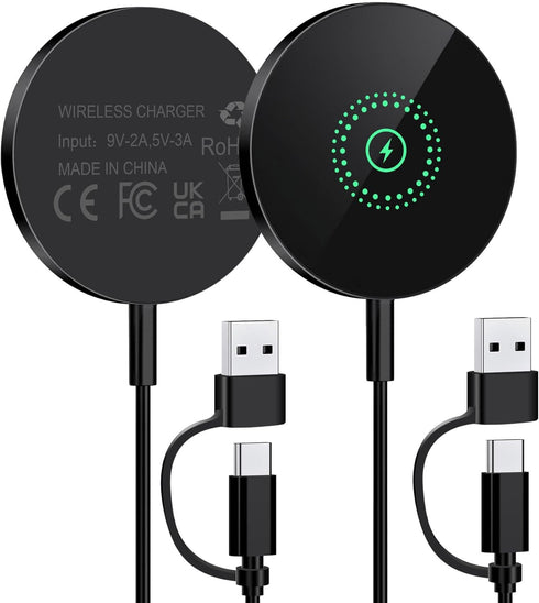 2 Pack Magnetic Wireless Charger, 15W Fast Wireless Charging Pad for iPhone 15/15 Pro/15 Plus/15 Pro Max, Charging Pad for iPhone 15/14/13/12 Seri...