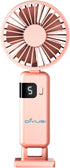 Portable Foldable Handheld Mini Fan, 2000mAh Rechargeable USB Battery, with Battery Level LED Display, Lady Travel Outdoor Special Eyelash Fan (Pi...