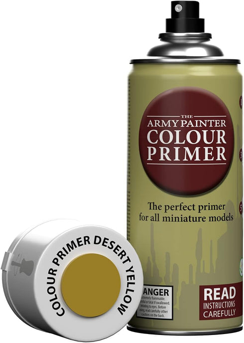 The Army Painter Color Primer Spray Paint, Desert Yellow, 400ml, 13.5oz - Acrylic Spray Undercoat for Miniature Painting - Spray Primer for Plasti...