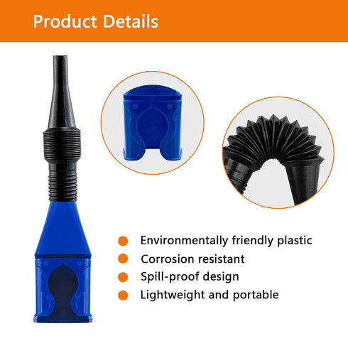 2 PCS Automotive Flexible Drain Button Plastic funnels,Automatic Wide-Mouth Fuel funnels with Handles,Automotive Multifunctional Retractable Fuel ...