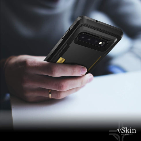 VENA Galaxy S10 Wallet Case - vSkin Slim Credit Card Holder Case Cover Designed for Samsung S10 - Black...