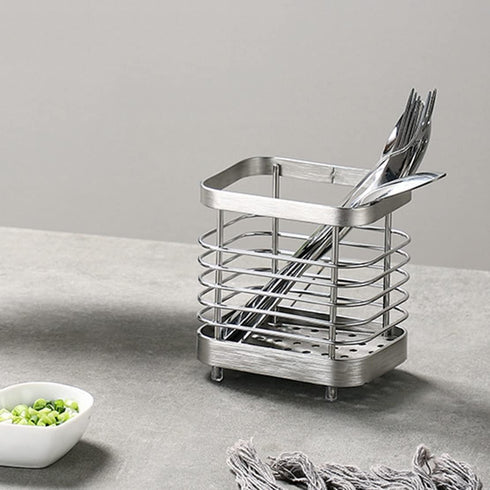 Kitchen Utensil Holder, Stainless Steel Sink Utensil Holder Countertop, Kitchen Utensil Drying Caddy, Cutlery Drainer for Kitchen Utensil, Rust-Pr...