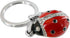 Adorable 3D sparkling ladybug key chain. Surrounded in clear & black crystals. Made of Chrome coated metal for long lasting shine....