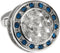 Crystal Blue Round Weave Design Pair Cufflinks in a Presentation Gift Box & Polishing Cloth...
